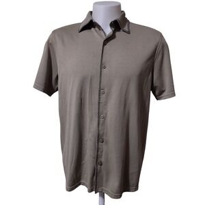 Zorrel Button Down Shirt Men's Size Large Casual Collared Embroidered Green Soft